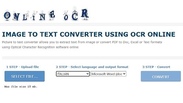 Come modificare testo scannerizzato online Free Online OCR