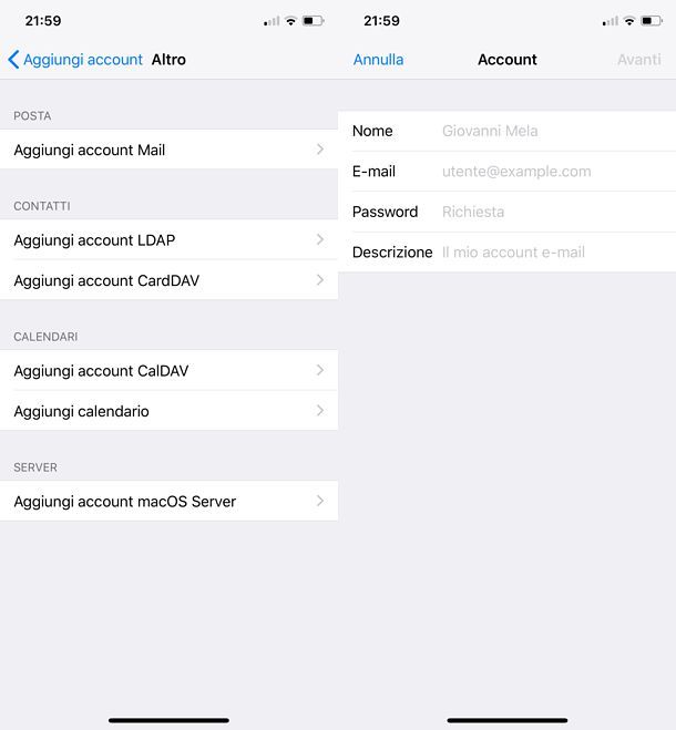Come cambiare email su iPhone