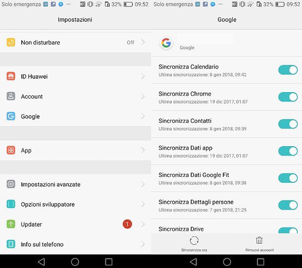 Come eliminare un indirizzo email memorizzato su Android