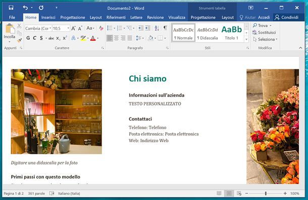 Come creare brochure con Word