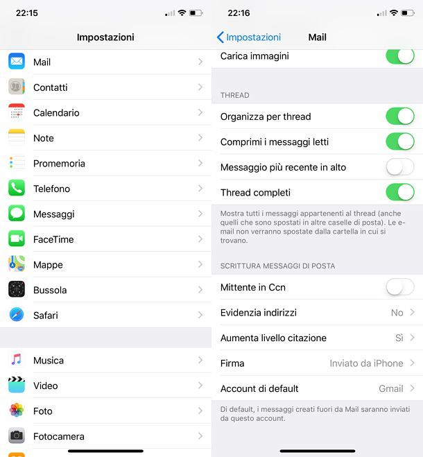 Come cambiare email su iPhone