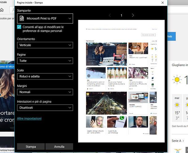 Come salvare in PDF con Windows 10