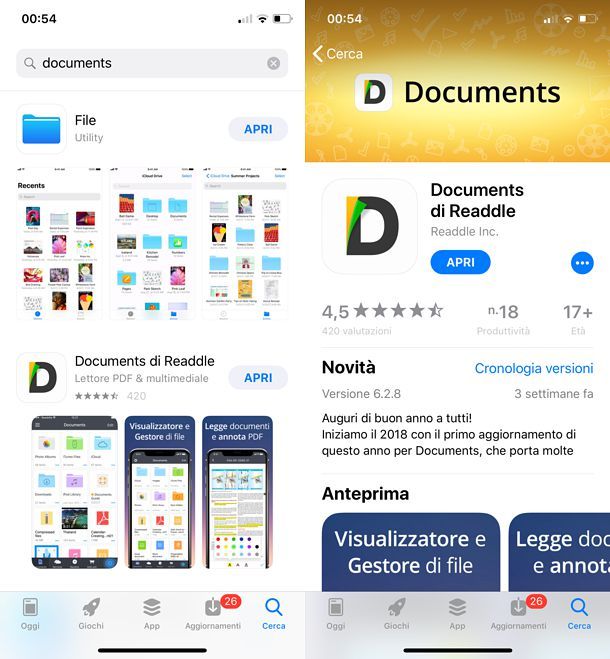 Documents su App Store