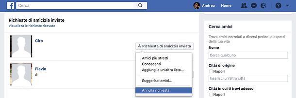 Se Annullo Una Richiesta Di Amicizia Si Vede