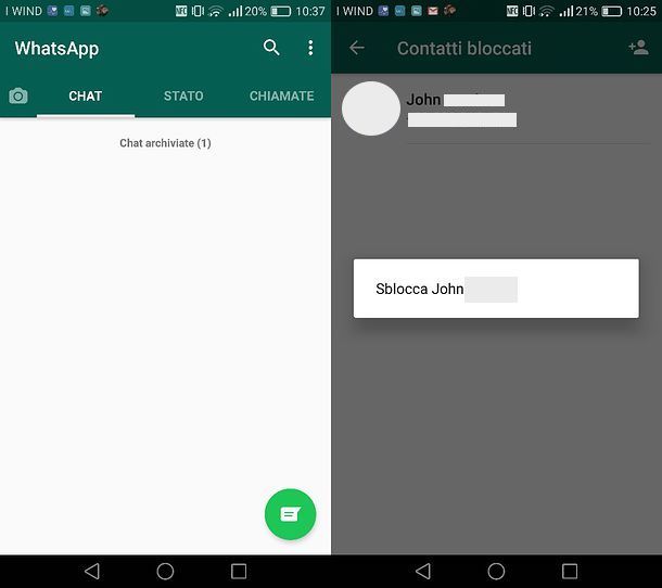 Come sbloccare contatti WhatsApp Android