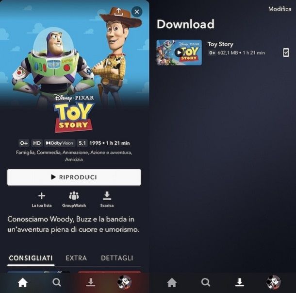 Come scaricare cartoni animati offline Disney+