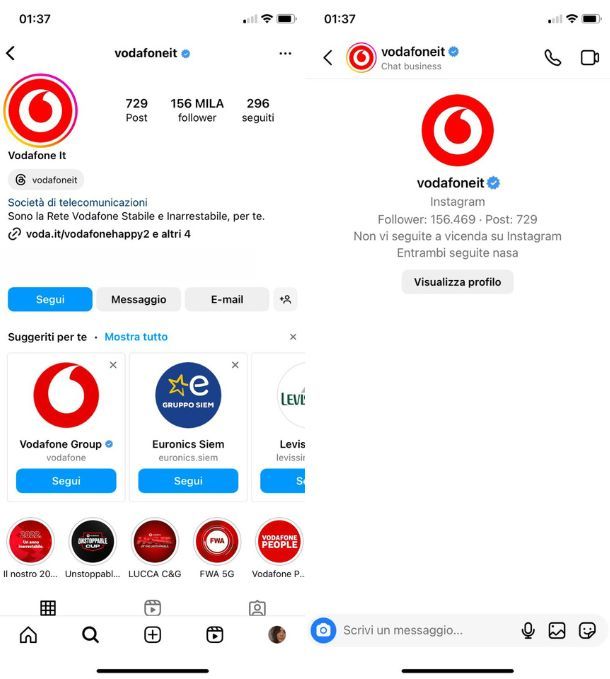 Instagram Vodafone