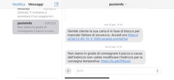 Smishing Poste Italiane