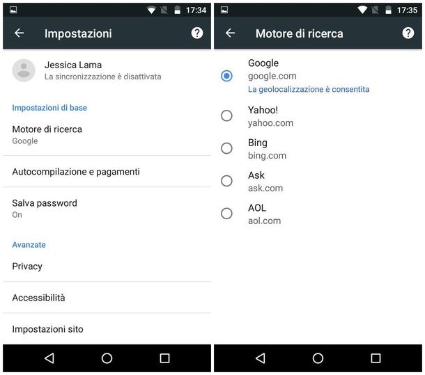 Come impostare Google come pagina iniziale su Android - Google Chrome