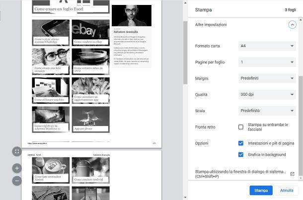 Come stampare una pagina Web da Windows