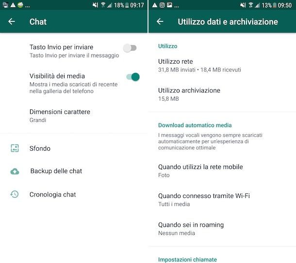 Impostazioni per salvare le foto di WhatsApp su Android