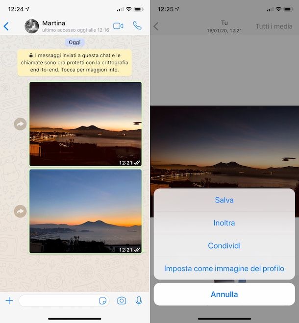 Salvare foto inviate WhatsApp iPhone