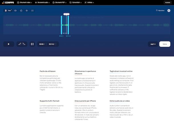 Taglia audio di 123apps