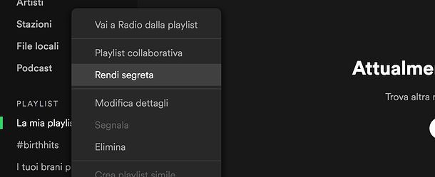 Come creare una playlist privata in Spotify