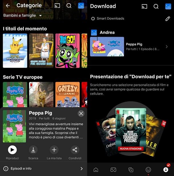 Come scaricare cartoni animati offline Netflix