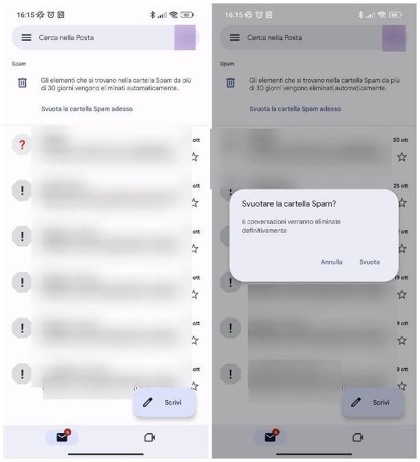 Come eliminare email spam: Gmail per Android