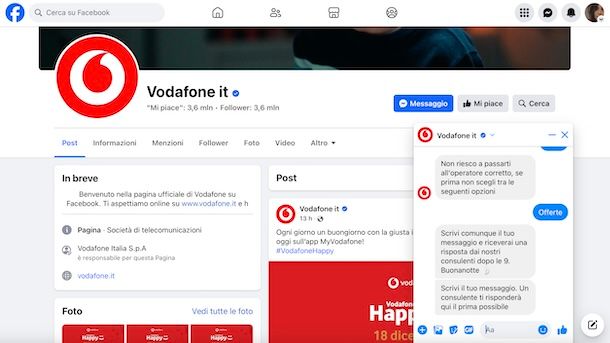 Facebook Vodafone