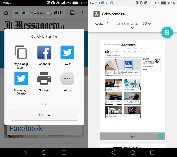 Come salvare in PDF su Android
