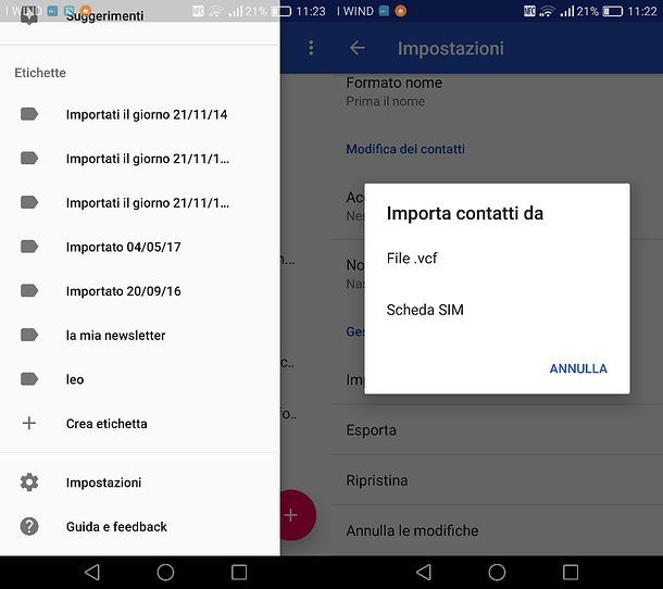 Come copiare i numeri dal telefono alla SIM