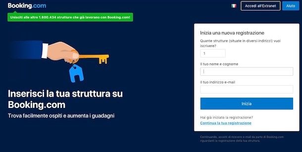 Come iscriversi a Booking
