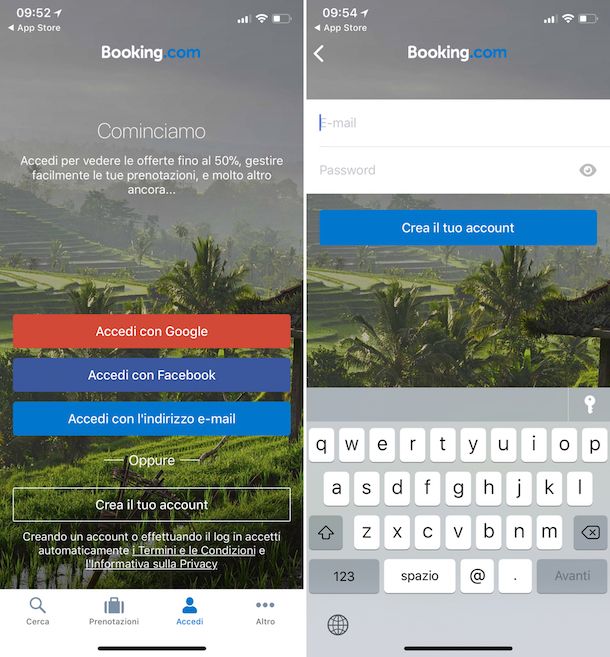 Come iscriversi a Booking