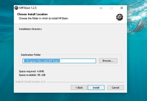 Installazione MP3Gain