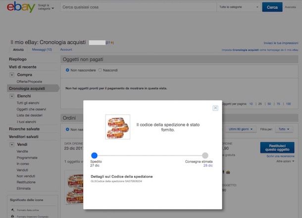 Come rintracciare un pacco eBay