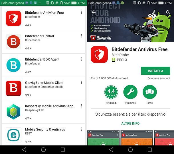 Bitdefender Antivirus Free per Android