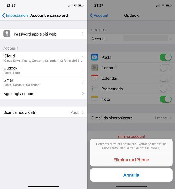 Come cambiare email su iPhone
