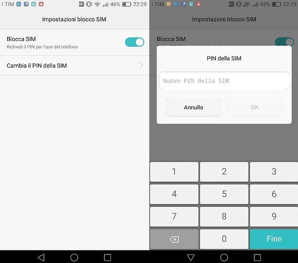 Come cambiare il PIN della SIM su Android
