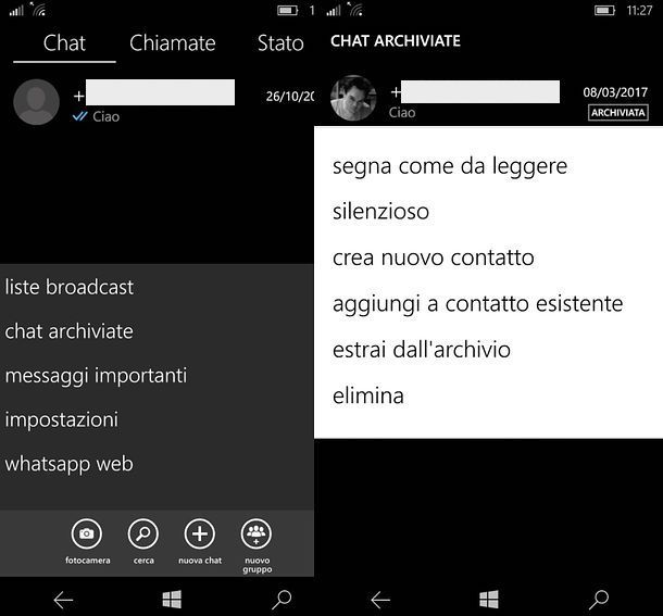 Come sbloccare contatti WhatsApp Windows 10 Mobile