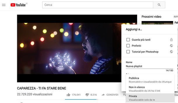 Come creare una playlist su YouTube 
