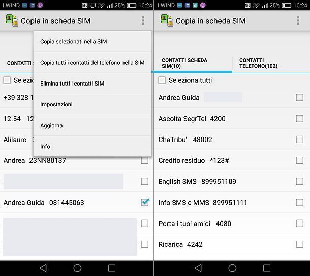 Come copiare i numeri dal telefono alla SIM