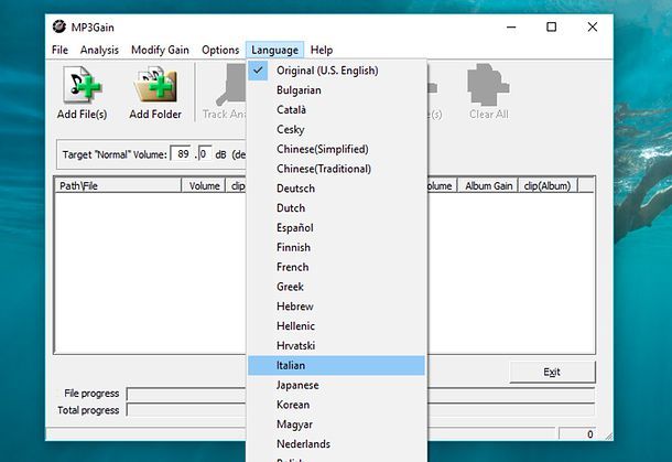 Lingua MP3Gain
