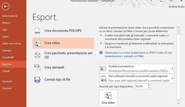 Come convertire presentazioni PowerPoint in video