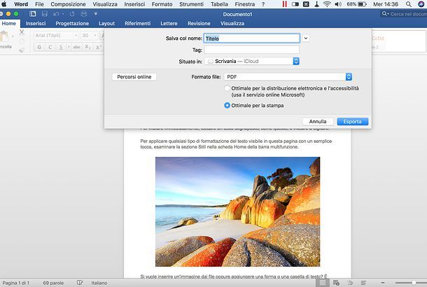 Come salvare in PDF con Word