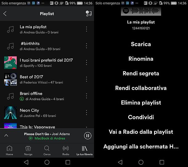 Come personalizzare playlist Spotify mobile