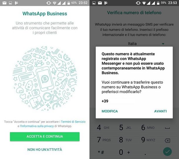 Configurazione di WhatsApp Business 