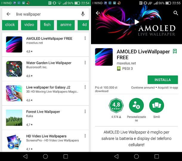 Live wallpaper Android