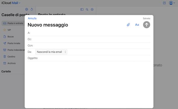 Nascondi la mia email di iCloud