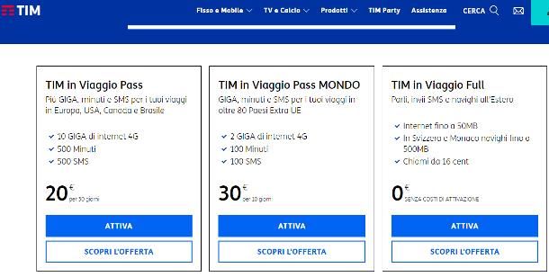 Offerte per il roaming