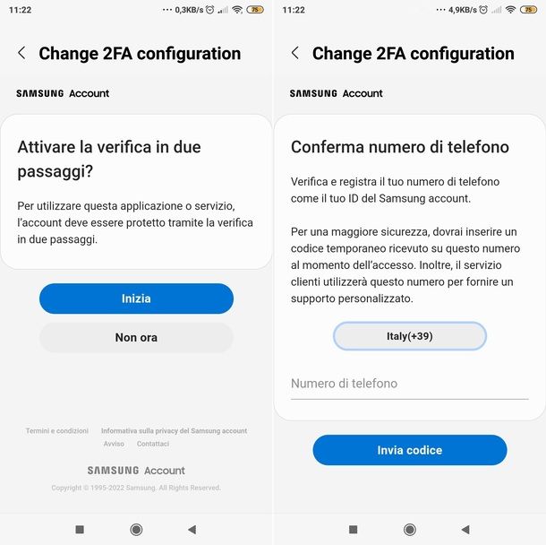 Verifica in due passaggi S Health 