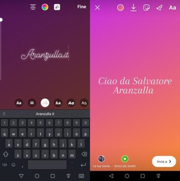 Come scrivere in corsivo su Instagram stories