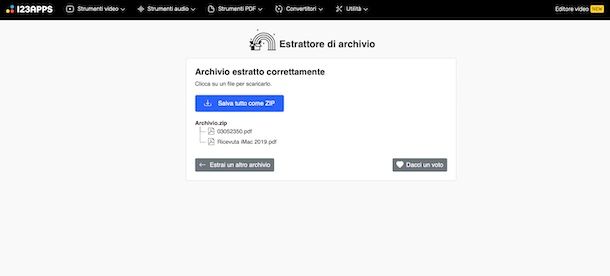 Estrattore di archivio di 123apps