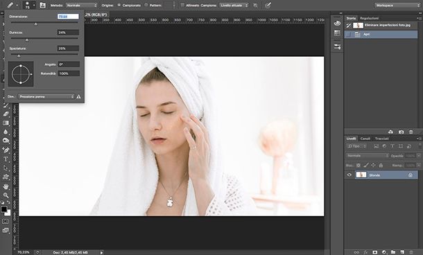 Come eliminare imperfezioni foto con Photoshop