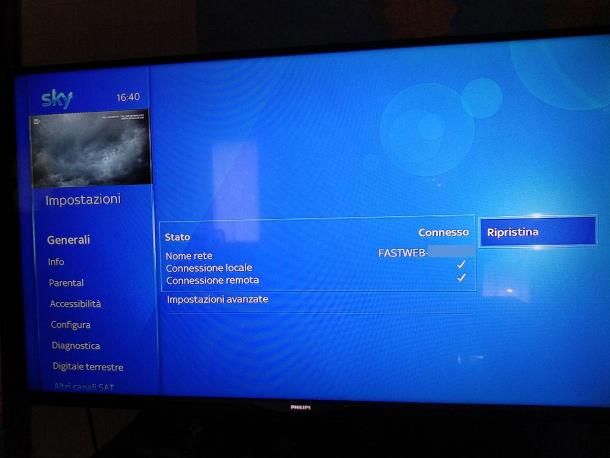 Come collegare decoder Sky a Internet