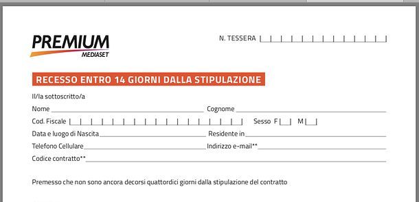 Disdetta Premium