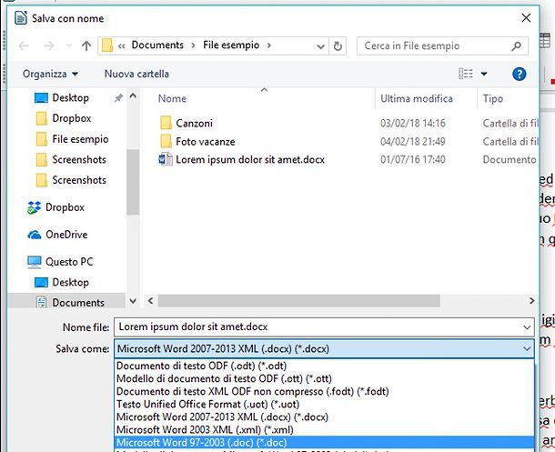 Come trasformare DOCX in DOC con LibreOffice
