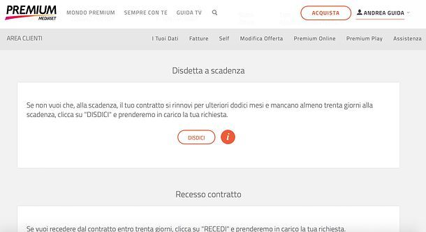 Come disdire Mediaset Premium