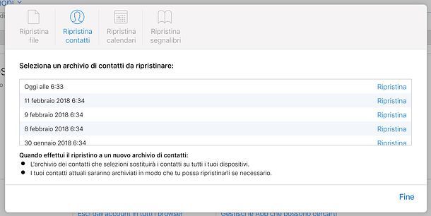 Contatti iCloud